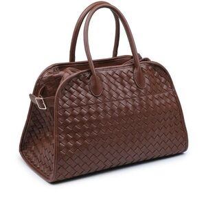Urban Expressions Rhonda Brown Woven vegan leather Handbag